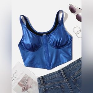 ICON Faux Leather Bustier Cropped Tank Top